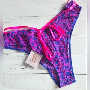 Savage X Fenty Ribbon Lace Brazilian Panty Size 1X BNWT Brand New!